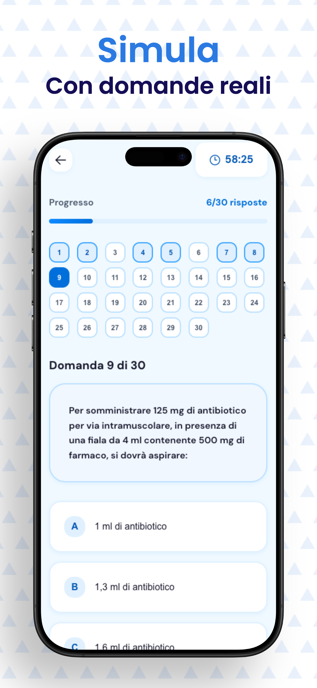 Schermata risultati del quiz con punteggio e statistiche